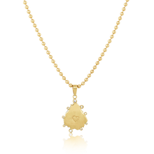 Load image into Gallery viewer, Grey Kitten Paw Halo Pendant in shell by Christina Puchi
