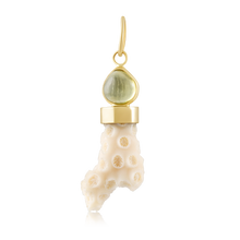 Load image into Gallery viewer, Yellow Teardrop Coral Pendant in shell by Christina Puchi
