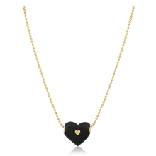 Load image into Gallery viewer, Ebony Stitched Heart Bead Pendant in carved wood by Christina Puchi
