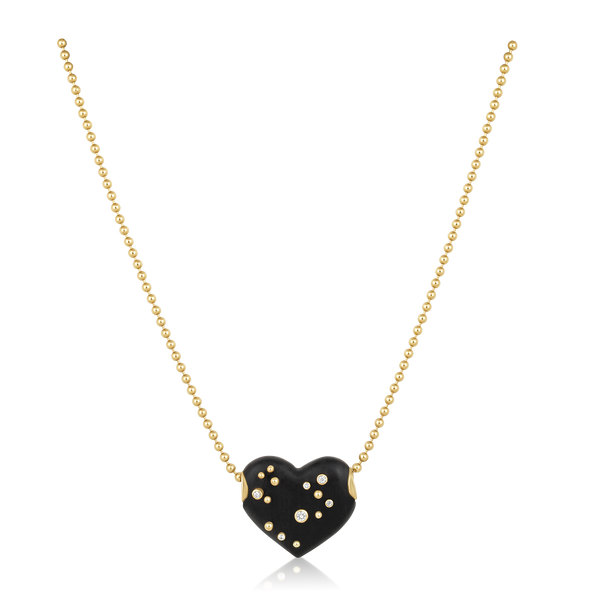 Ebony Studded Heart Bead