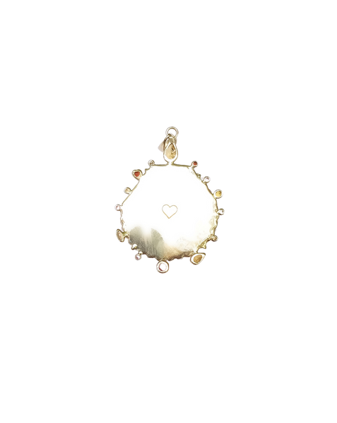 Pink/Yellow Shell Multicolor Halo Pendant in shell by Christina Puchi
