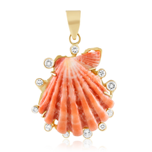 Load image into Gallery viewer, Pink Lion's Paw Halo Pendant in shell by Christina Puchi
