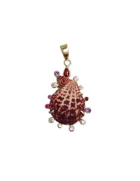 Purple Ombre Shell Halo Pendant in shell by Christina Puchi