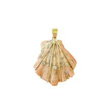 Load image into Gallery viewer, Pink and Grey Lion's Paw Pendant in shell by Christina Puchi
