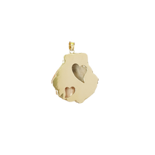 Load image into Gallery viewer, Pink and Grey Lion's Paw Pendant in shell by Christina Puchi

