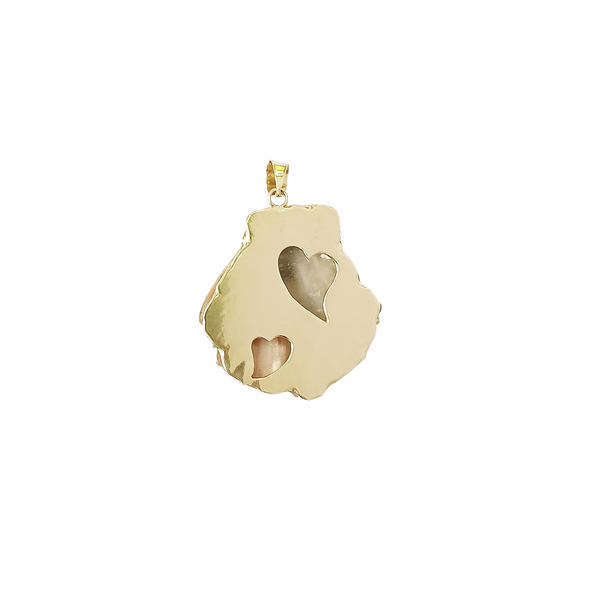 Pink and Grey Lion's Paw Pendant in shell by Christina Puchi