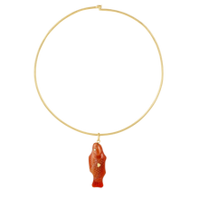 Load image into Gallery viewer, Carnelian Agate Swedish Fish Pendant in carved stone by Christina Puchi

