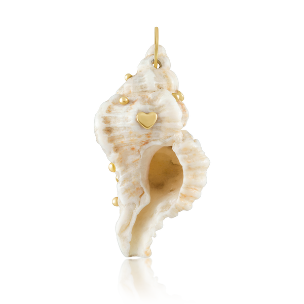 White Spiral Shell Pendant in shell by Christina Puchi