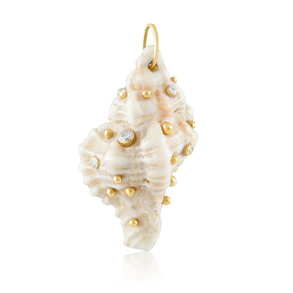 White Spiral Shell Pendant in shell by Christina Puchi