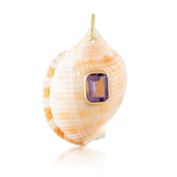 Amethyst Shell Pendant in shell by Christina Puchi