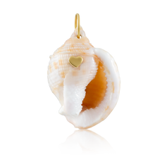 Load image into Gallery viewer, Aquamarine White Shell Pendant in shell by Christina Puchi
