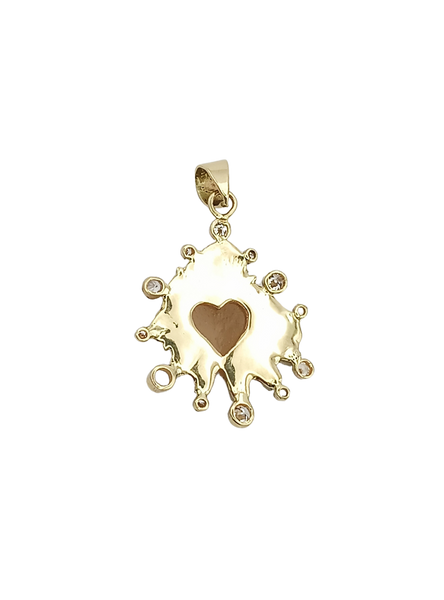 White Kitten's Paw Diamond Halo Pendant in shell by Christina Puchi