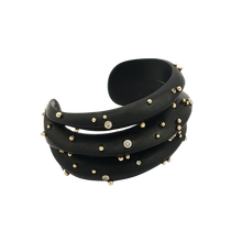 Load image into Gallery viewer, Ebony Cuff Bracelet in carved wood by Christina Puchi
