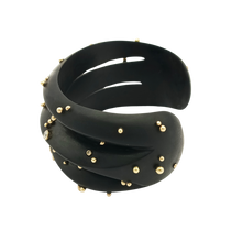 Load image into Gallery viewer, Ebony Cuff Bracelet in carved wood by Christina Puchi
