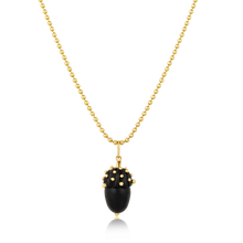 Load image into Gallery viewer, Ebony Acorn Pendants in carved wood by Christina Puchi
