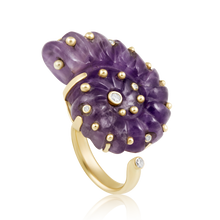 Load image into Gallery viewer, Carved Stone Ammonite Rings in carved stone by Christina Puchi
