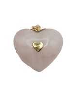 Load image into Gallery viewer, Rose Quartz Carved Heart Pendant in carved stone by Christina Puchi
