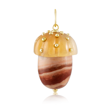 Load image into Gallery viewer, Carved Stone Acorn Pendants in carved stone by Christina Puchi
