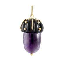 Load image into Gallery viewer, Carved Stone Acorn Pendants in carved stone by Christina Puchi
