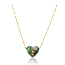 Load image into Gallery viewer, Carved Stone Stitched Heart Pendants in carved stone by Christina Puchi
