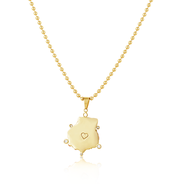 Pink Lion’s Paw White Halo Pendant in shell by Christina Puchi