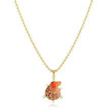 Load image into Gallery viewer, Orange/Brown Shell White Halo Pendant in shell by Christina Puchi
