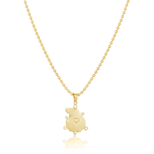Load image into Gallery viewer, Orange/Brown Shell White Halo Pendant in shell by Christina Puchi
