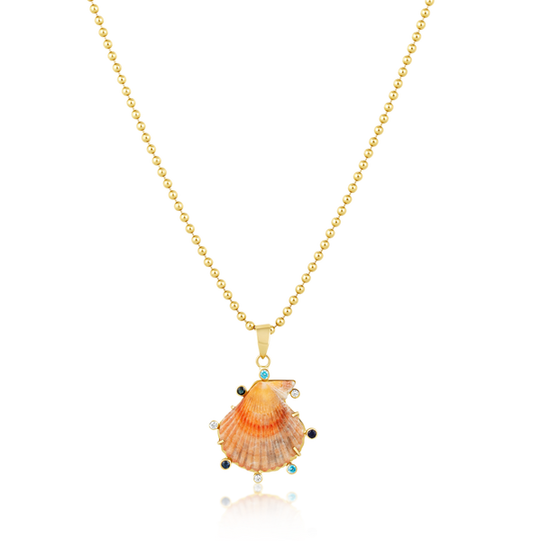 Orange/Pink Shell Blue Halo