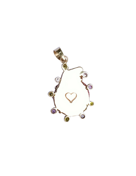 Orange/Purple Ombre Shell Halo Pendant in shell by Christina Puchi