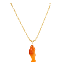 Load image into Gallery viewer, Carnelian Agate Swedish Fish Pendant in carved stone by Christina Puchi
