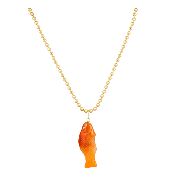 Carnelian Agate Swedish Fish Pendant