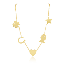Load image into Gallery viewer, Charm Necklace in gold by Christina Puchi
