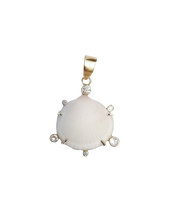 Load image into Gallery viewer, White Shell Diamond Halo Pendant in shell by Christina Puchi
