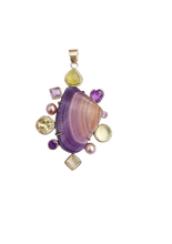 Load image into Gallery viewer, Purple Shell Amethyst Halo Pendant in shell by Christina Puchi
