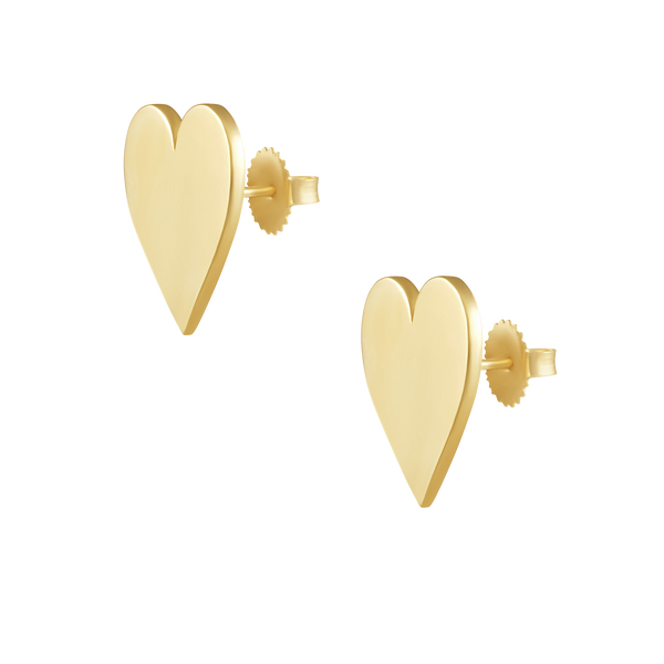 Heart Studs in gold by Christina Puchi