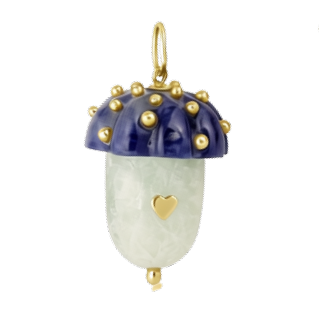Carved Stone Acorn Pendants