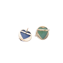 Load image into Gallery viewer, Earth + Saturn Earrings in carved stone by Christina Puchi
