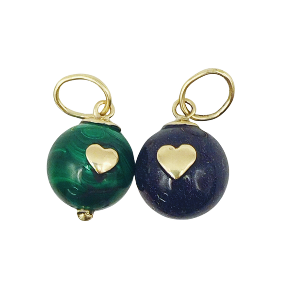 Carved Stone Planet Heart Pendant