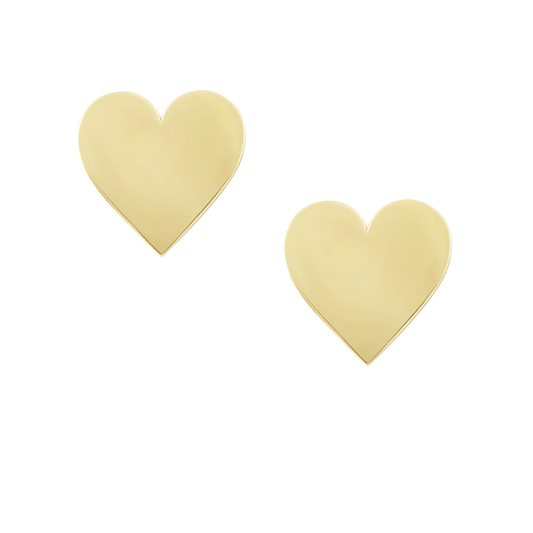 Heart Studs in gold by Christina Puchi