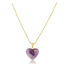 Load image into Gallery viewer, Carved Stone Studded Heart Pendants in carved stone by Christina Puchi
