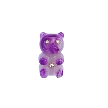 Load image into Gallery viewer, Purple Stone Gummy Bear Pendant in carved stone by Christina Puchi
