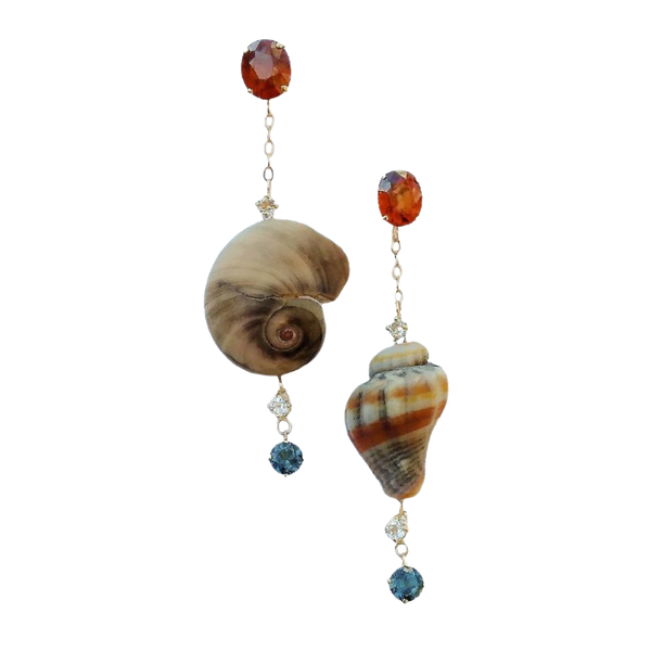 Shell Drop Earrings in shell by Christina Puchi