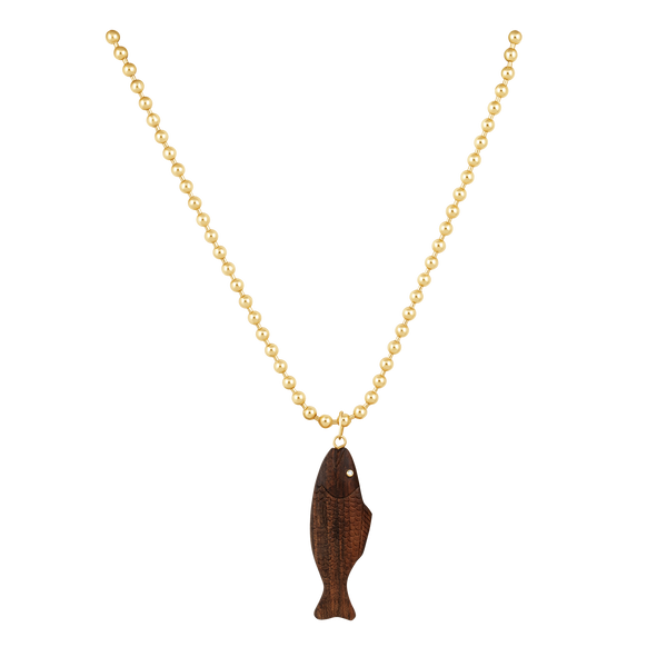 Walnut Swedish Fish Pendant