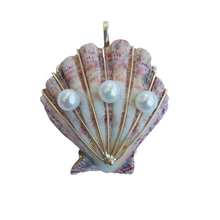 Load image into Gallery viewer, Lions Paw with Pearls Pendant in shell by Christina Puchi
