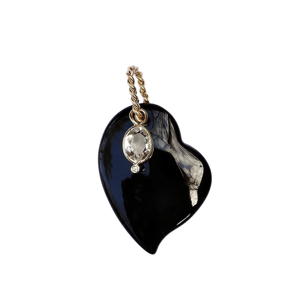 Black Onyx Heart Pendant by Christina Puchi