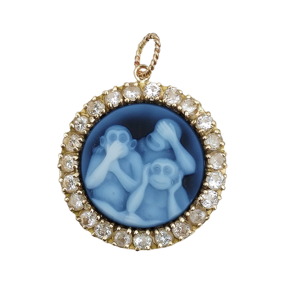 Monkey Cameo Pendant by Christina Puchi