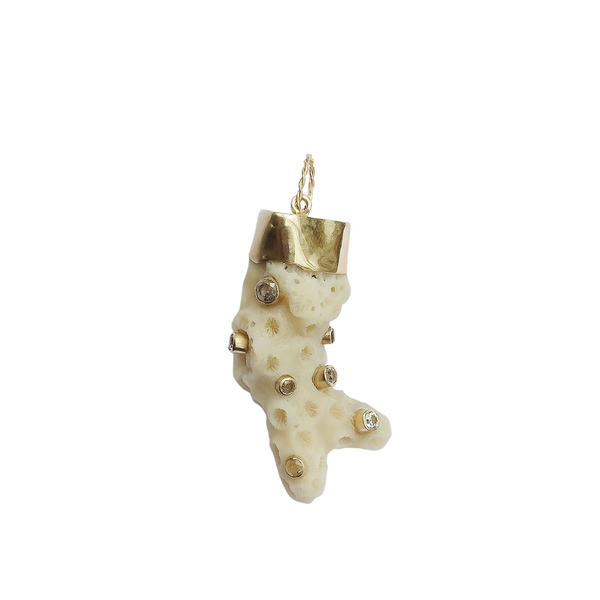 Coral Pendant in shell by Christina Puchi