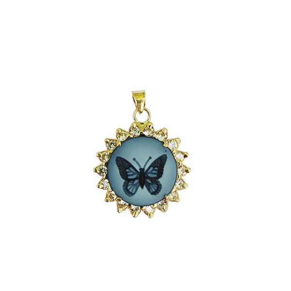 Butterfly Cameo Pendant by Christina Puchi