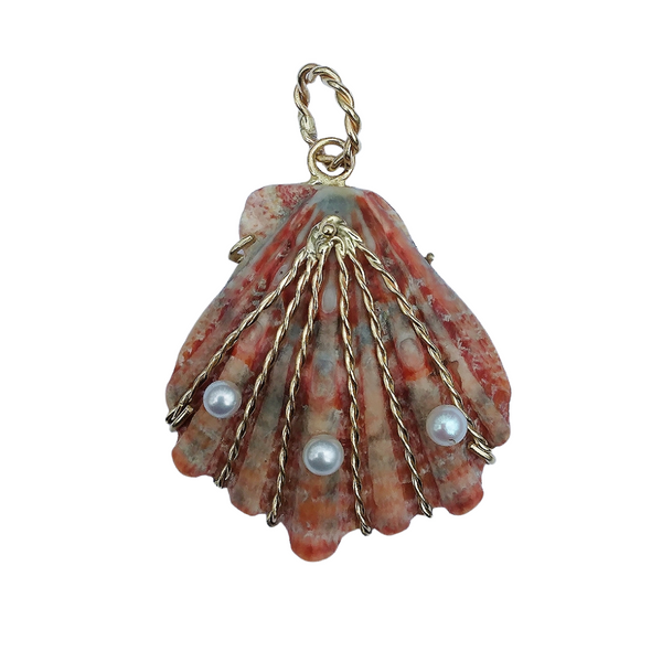 Lions Paw with Pearl Pendant in shell by Christina Puchi