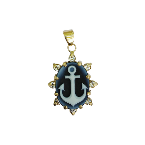 Anchor Cameo Pendant by Christina Puchi